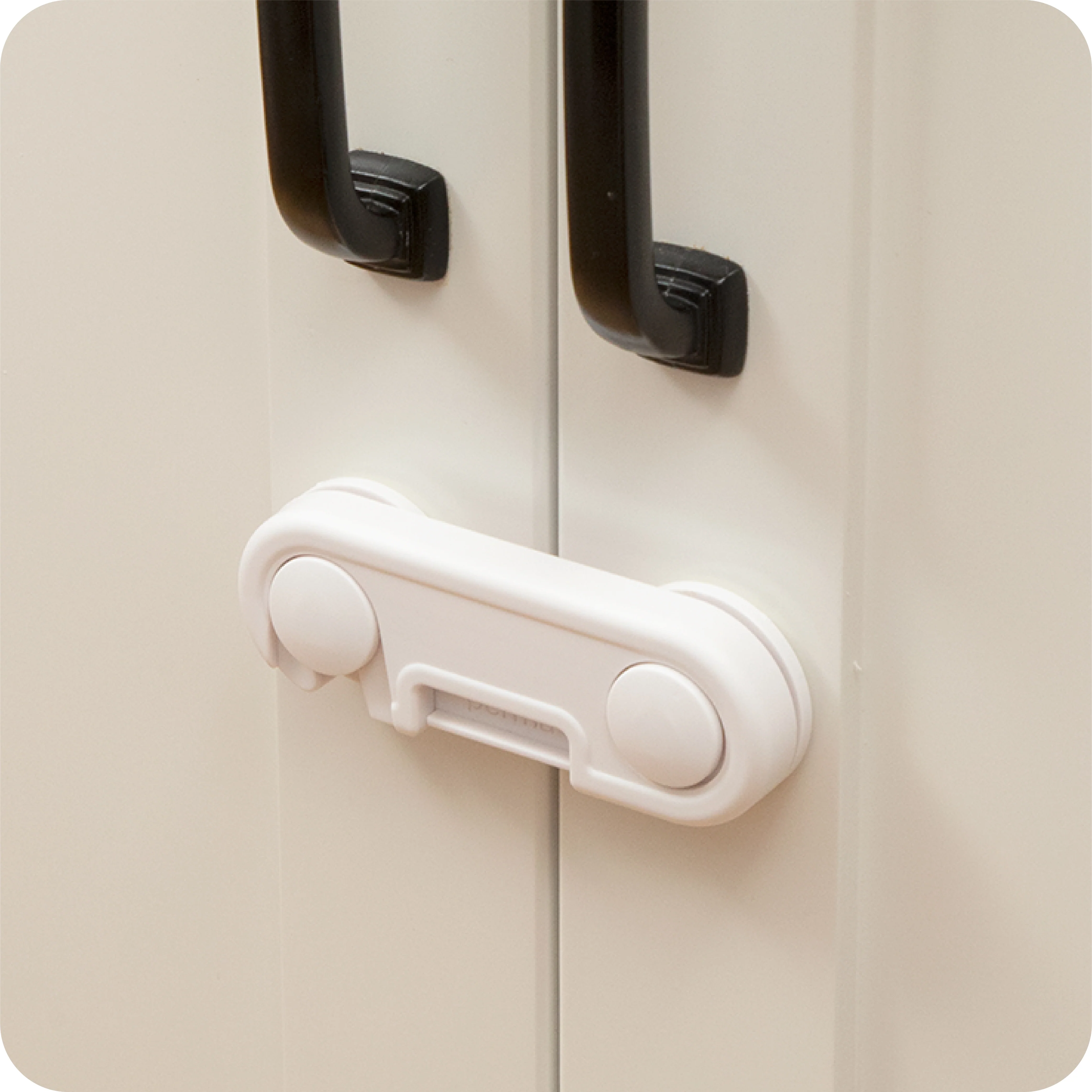 Adhesive Cabinet Latches | White