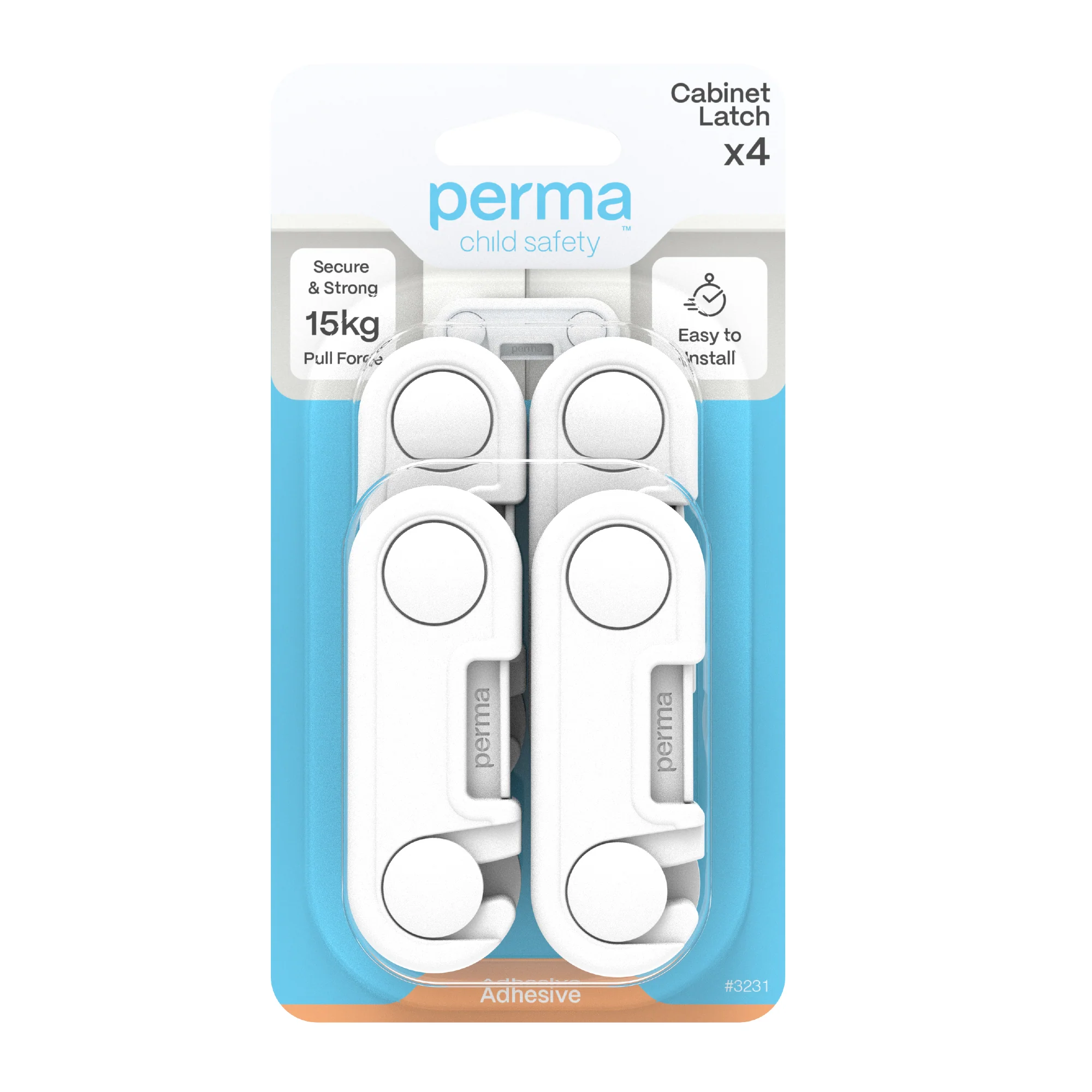 Adhesive Cabinet Latches | White - Image 3