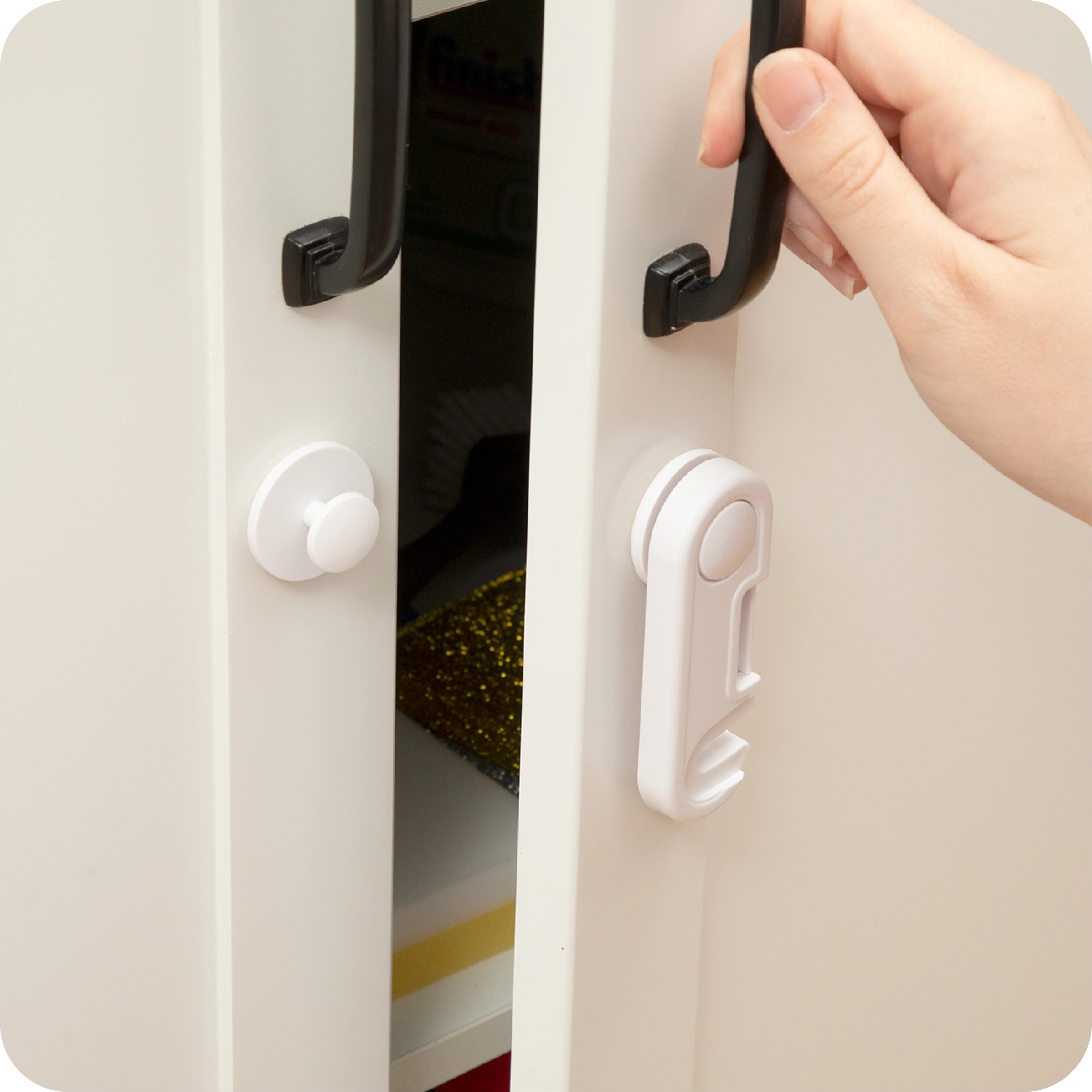 Adhesive Cabinet Latches | White - Image 8