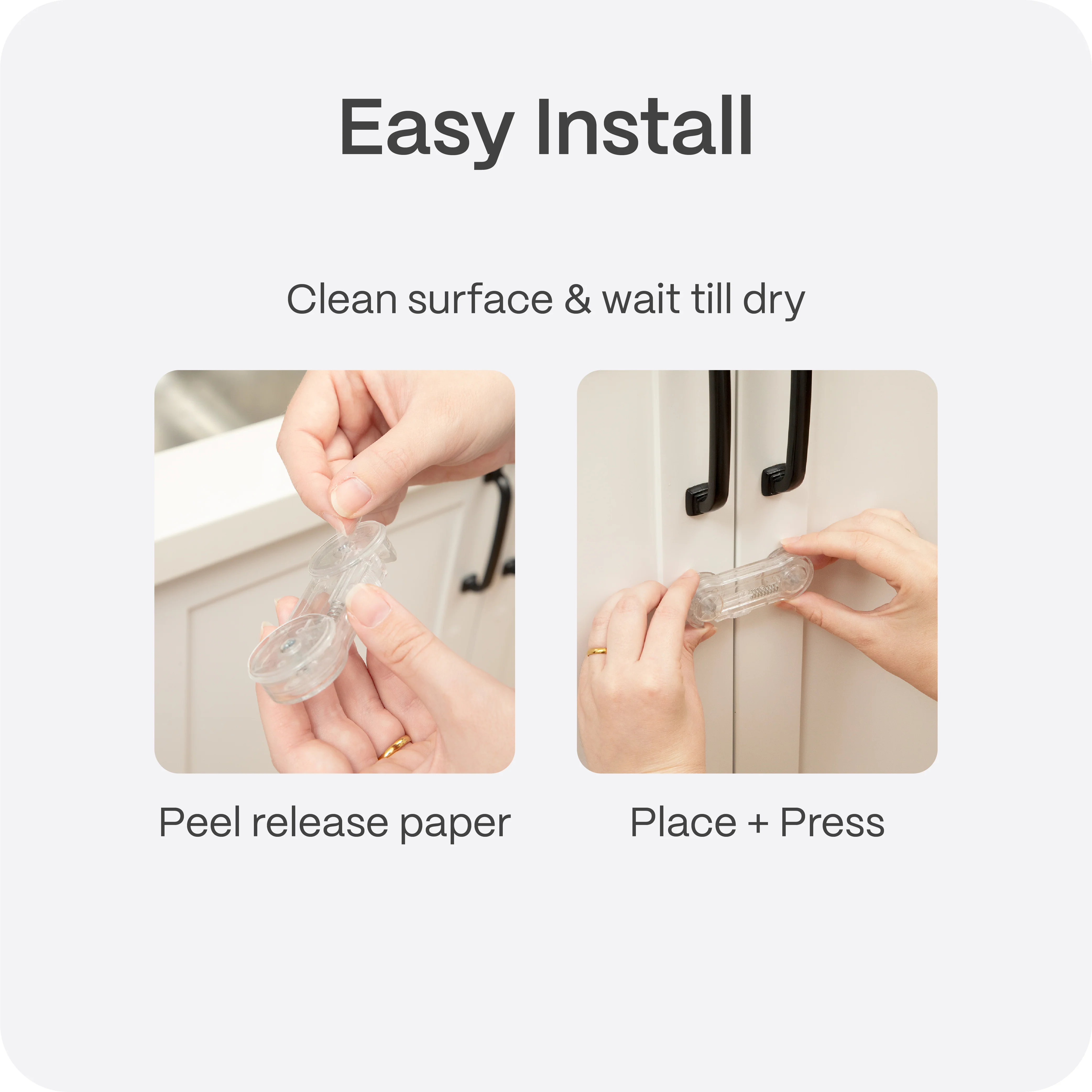 Adhesive Cabinet Latches | Clear - Image 5