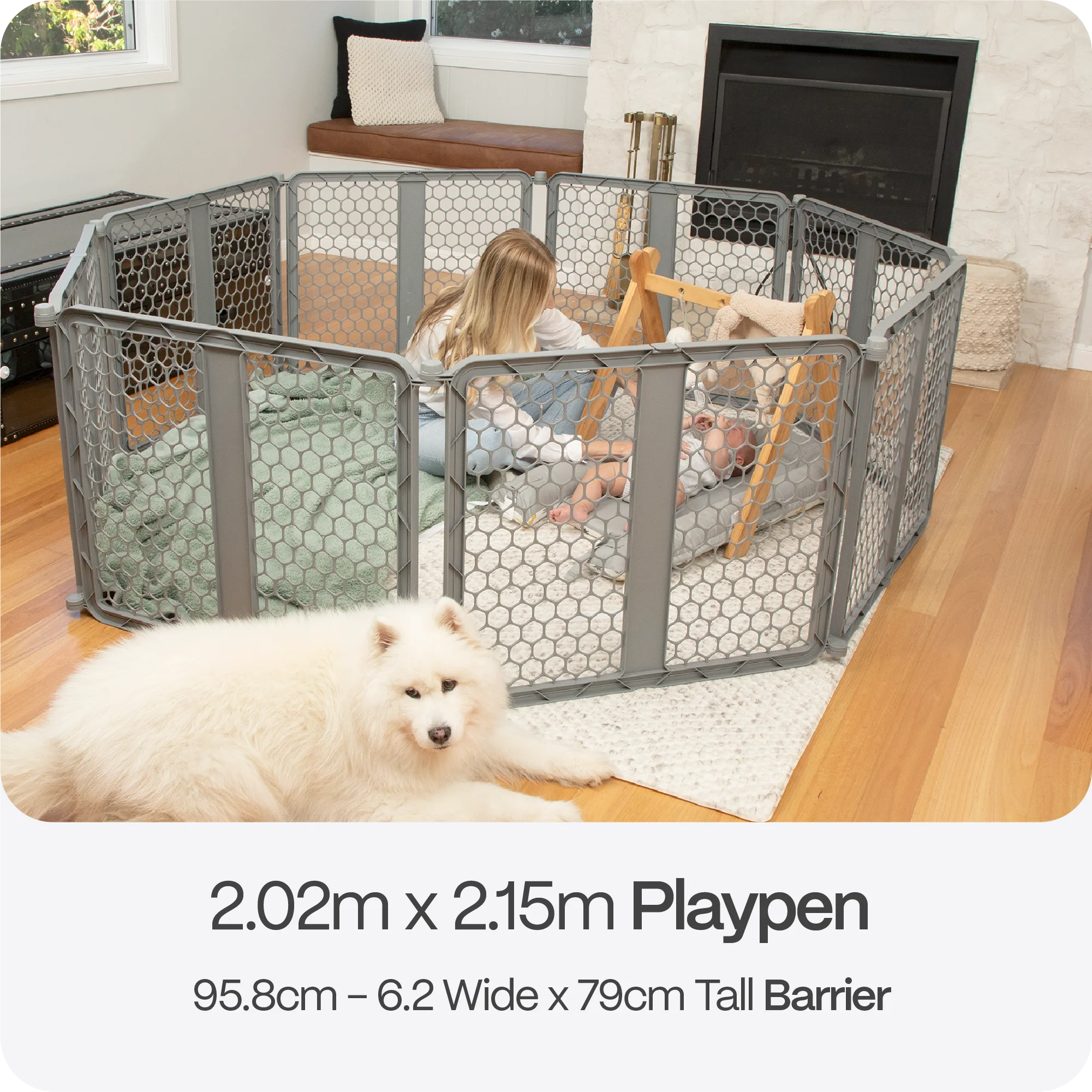 8-Panel Plastic Playpen Barrier | 6.2m W x 0.67m H - Image 3