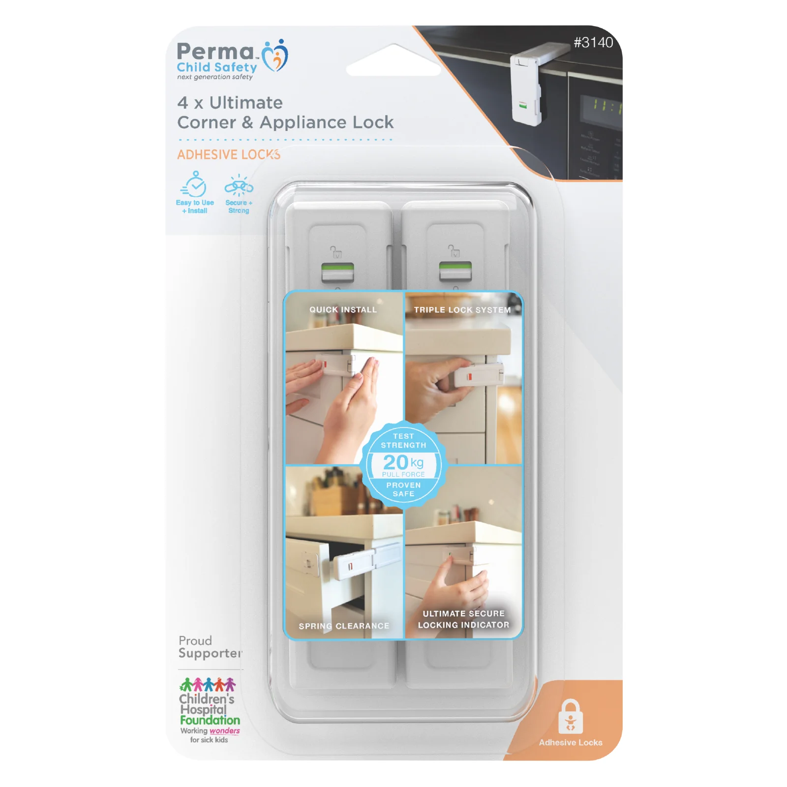 Adhesive Ultimate Corner & Appliance Lock - Image 3